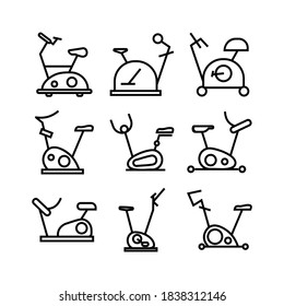 icono de bicicleta estática o logotipo símbolo de seña aislado ilustración vectorial - Colección de iconos vectoriales de estilo negro de alta calidad
