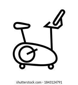 icono de bicicleta estática o logotipo símbolo de signo aislado ilustración vectorial - iconos vectoriales de estilo negro de alta calidad
