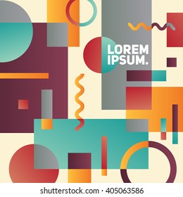 Static design background. Retro,vintage colors.  Simple geometric shapes overlap. Eps10 template for poster,brochure,cover etc. 