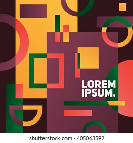 Static design background. Retro,vintage colors.  Simple geometric shapes overlap. Eps10 template for poster,brochure,cover etc. 