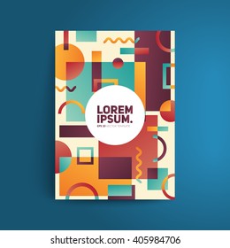 Static design poster. Simple colorful geometric shapes overlap. Eps10 template for banner,brochure,cover etc.