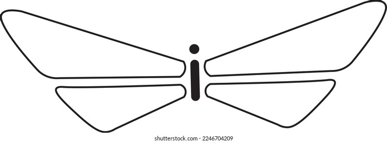 diseño estático de línea de libélula para borde