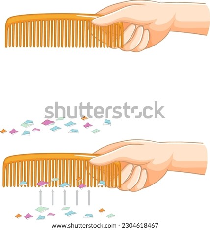 Static electricity with comb and paper illustration