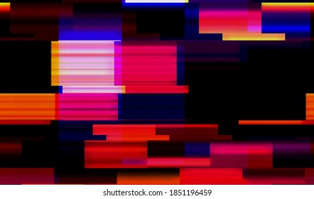 Imagen estática de una señal de vídeo rota. Interferencia de distorsión de TV. Fondo de textura de brillo abstracto. Ilustración vectorial.
