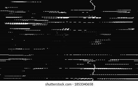 A Static Image Of Digital Television Broadcast Distortion. White Digital Noise On A Dark Background. Abstract Glitch Texture Background. Vector Illustration.