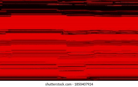 A static image of the horizontal distortion of a broken video signal. Abstract glitch texture background. Vector illustration.