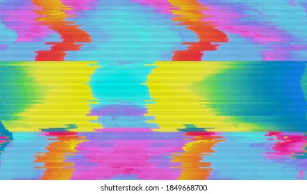 A static image of television wave distortion. Abstract background pixel glitch texture. Vector illustration.