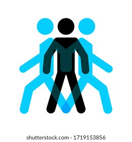 Pictograma humano estático y en movimiento