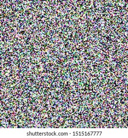 Static noise bad signal tv screen seamless repeat vector pattern swatch.  Digital glitch error old television look.  Generative art, made with code.