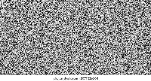 Static Pixel Noise TV. VHS Glitch Pixel Texture Screen. Static Video Noise. Color Pattern Background. No Signal Vector Illustration.