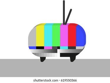 static tv color bar test pattern, no signal