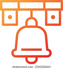 Station Bell Gradient Icon - Single Icon, Vector