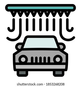Station car wash icon. Outline station car wash vector icon for web design isolated on white background