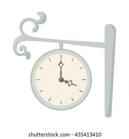 Station-Uhr-Symbol, Cartoon-Stil