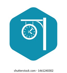 Stations-Uhr-Symbol. Einfache Illustration der Uhr, Vektorsymbol für Webdesign