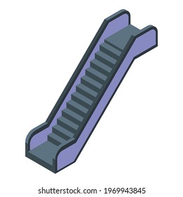 Station escalator icon. Isometric of Station escalator vector icon for web design isolated on white background