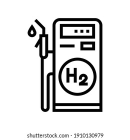 station hydrogen line icon vector. station hydrogen sign. isolated contour symbol black illustration