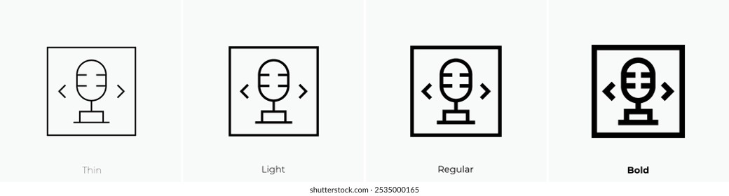 station icon. Thin, Light Regular And Bold style design isolated on white background