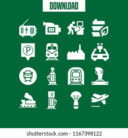 station icon. This set with radio, metro, oil refinery facilities and joystick vector icons for mobile and web