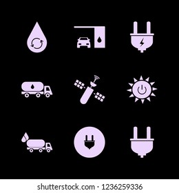 station icon. station vector icons set hydraulic energy, oil truck, changing car oil and plug