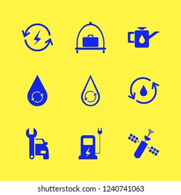 station icon. station vector icons set baggage cart, renewable energy, car oil and satellite