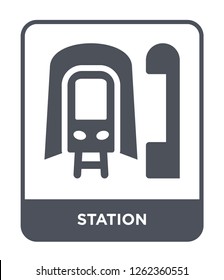station icon vector on white background, station trendy filled icons from Travel collection, station simple element illustration