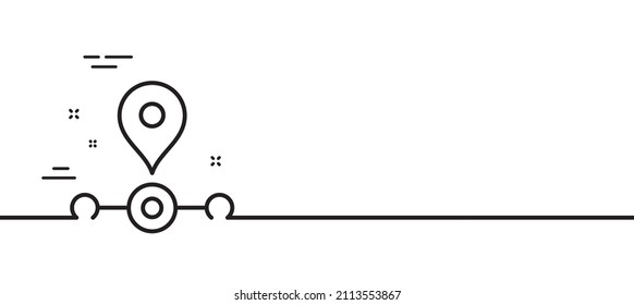 Station line icon. Subway journey path sign. Metro train location symbol. Minimal line illustration background. Station line icon pattern banner. White web template concept. Vector