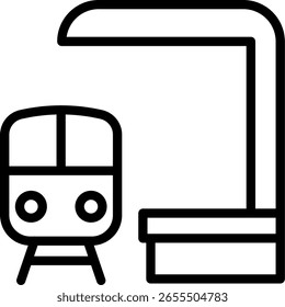 Diseño de Vector de icono de línea de estación