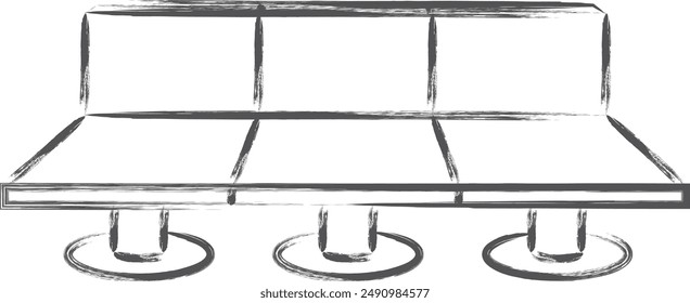 Station related brush illustration bench