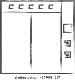 Station related brush illustration elevator