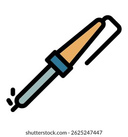 Station soldering icon. Outline station soldering vector icon color flat isolated
