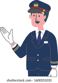 Station staff conductor emotion illustration