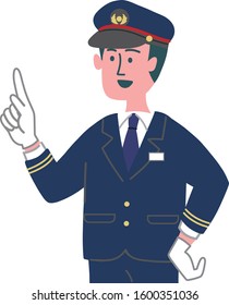 Station staff conductor emotion illustration