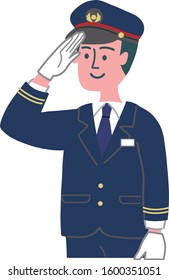 Station staff conductor emotion illustration
