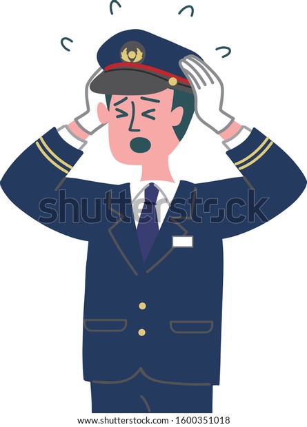 Station staff\
conductor emotion\
illustration