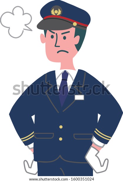 Station staff\
conductor emotion\
illustration