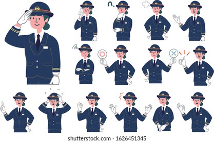 station staff woman gesture emotion