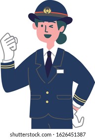 station staff woman gesture emotion