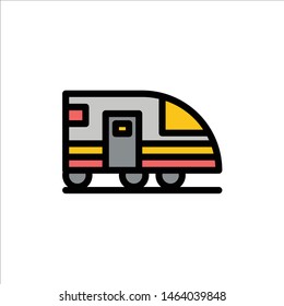 Station, Subway, Train, Transportation  Flat Color Icon. Vector icon banner Template. Vector Icon Template background