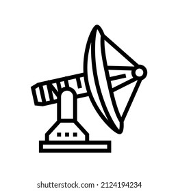vector de icono de línea de telecomunicaciones de estación. señal de telecomunicaciones de la estación. símbolo de contorno aislado ilustración negra