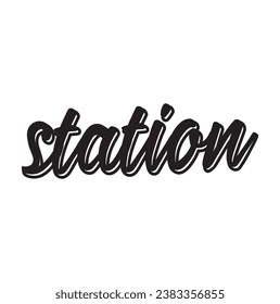 Stationstext auf weißem Hintergrund.