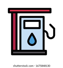 station vector flat color icon 