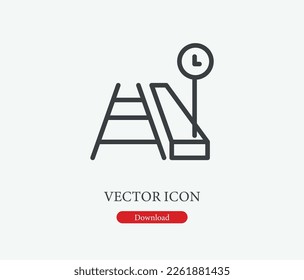 Station vector icon. Symbol in Line Art Style for Design, Presentation, Website or Mobile Apps Elements, Logo. Station symbol illustration. Pixel vector graphics - Vector