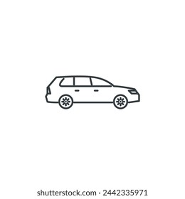 Station, wagon, car, transport, machine, movement, transportation icon, vector illustration