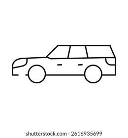 station wagon estate car line icon vector. station wagon estate car sign. isolated contour symbol black illustration