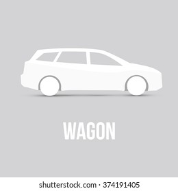 Station Wagon Sample Car Icon Isolated Vector Illustration