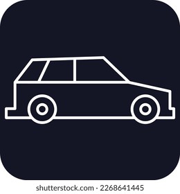 Station wagon Transportation Icons with black filled outline style