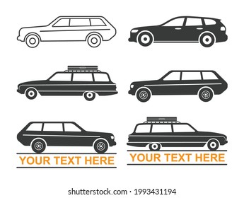 Station Wagon Vector Illustration, Road Trip, Family Vacation