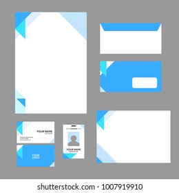 Stationary Abstract Blue Template Vector