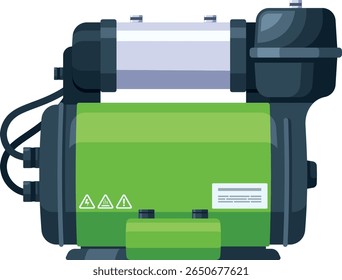 Ilustração de vetor de compressor de ar automático estacionário